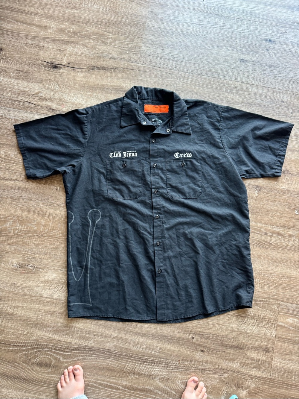 Men's Black Short-Sleeve Work Shirt - Club Jenna Crew